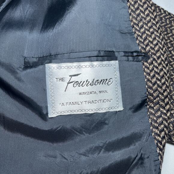 Vintage Joseph Abboud Size 48L Brown Blazer 100% Wool Sport Coat Union Made USA - Picture 8 of 16